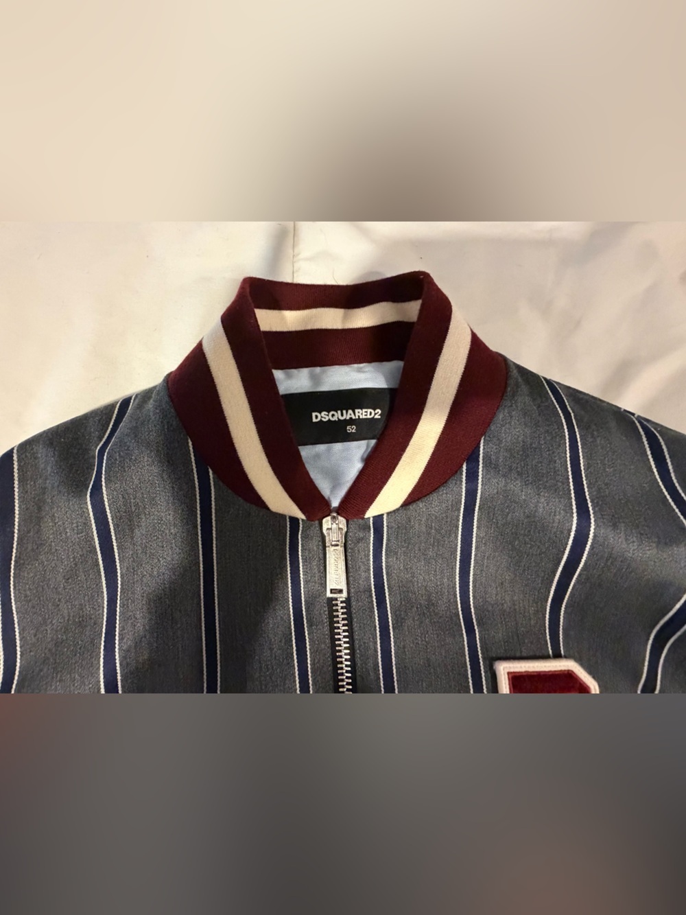 DSQUARED2 — grey and black man dc bomber jacket with stripe pattern - Picture 9 of 10